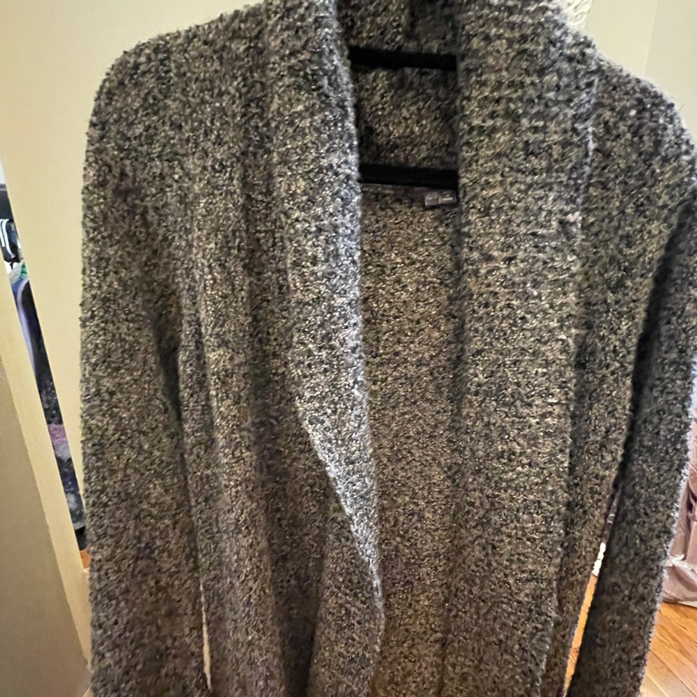 Vince Black Marled Long Cardigan
